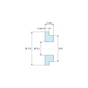 Maattekening 2 mm, Isolatiebus met flens Ø3,1x7,6mm, lage schouder Ø6mm, zwart glasvezelversterkt PA6.6-polyamide UL94-HB