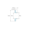 Maattekening 4 mm, Isolatiebus met flens Ø8,1x15,7mm, lage schouder Ø9,1mm, ongekleurd PA6-polyamide UL94-V2