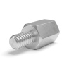 Tulejka dystansowa gwintowana sześciokątna, gwint wew./zew., aluminium UNC6-32, SW 6,4 mm