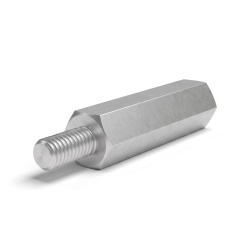 Tulejka dystansowa gwintowana sześciokątna, gwint wew./zew., aluminium, pasywowany M3, SW 5,5 mm