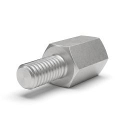 Tulejka dystansowa gwintowana sześciokątna, gwint wew./zew., aluminium, pasywowany M4, SW 7 mm