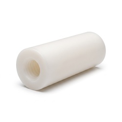 Tulejka dystansowa gwintowana okrągła, gwint wew./wew., POM (poliacetal), naturalny UL94-HB M4, Ø8 mm