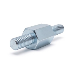 Tulejka dystansowa gwintowana sześciokątna, gwint zew./zew., stal ocynkowana, pasywacja niebieska M3, SW 5,5 mm, L 6 + 8 mm
