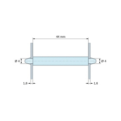 Dwustronnie zatrzaskowy uchwyt PCB, poliamid PA6.6 czarny UL94-HB, PCB Ø4 mm 1,8 mm / obudowa Ø4 mm 1,6 mm