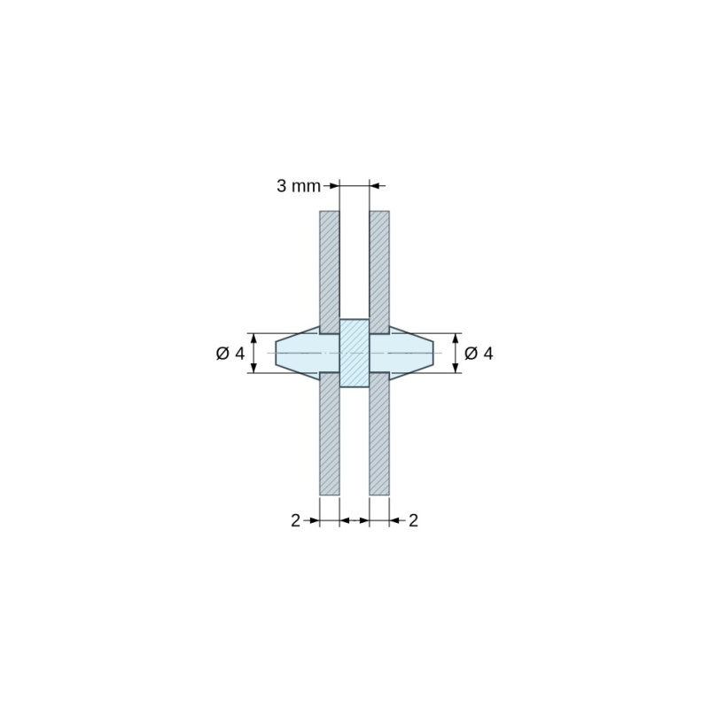 Suporte de encaixe para placa de circuito impresso Plástico PA6.6