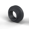 Bucha isoladora com flange Ø5,1x10mm, ressalto alto Ø6,2mm, poliamida PA6.6 preta reforçada com fibra de vidro UL94-HB