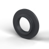Bucha isoladora com flange Ø6,2x12mm, ressalto alto Ø7,9mm, poliamida PA6.6 preta reforçada com fibra de vidro UL94-HB