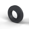 Bucha isoladora com flange Ø6,2x12mm, ressalto alto Ø6,5mm, poliamida PA6.6 preta reforçada com fibra de vidro UL94-HB