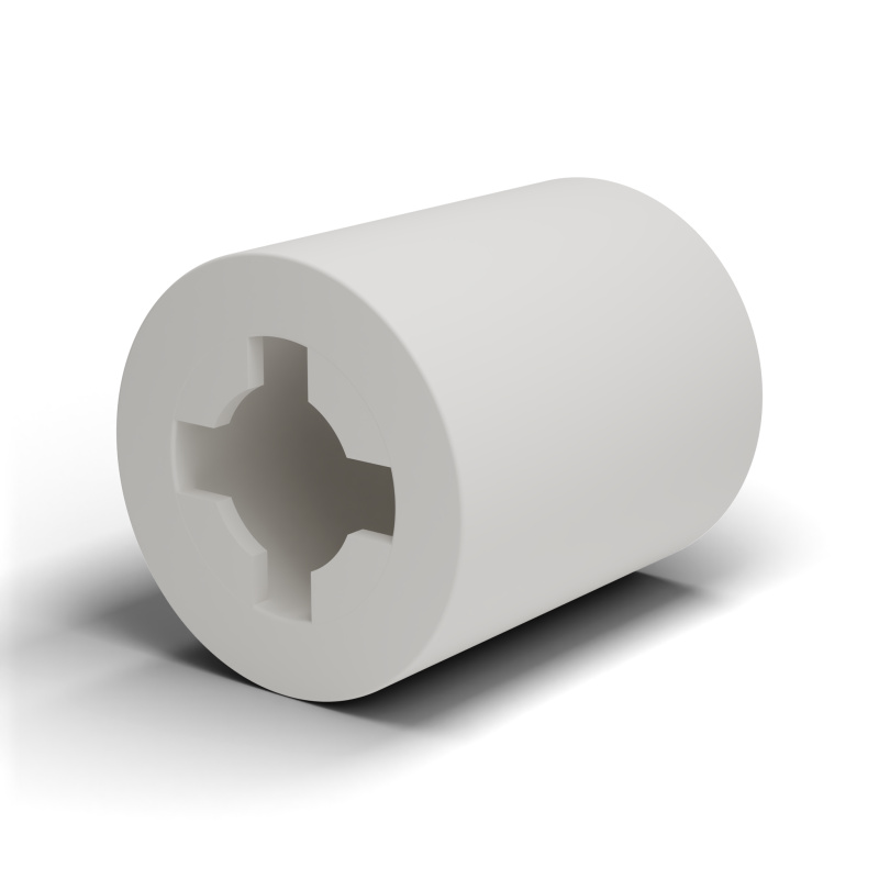 Espaçador liso auto-retentor, PA6.6 natural, UL94-V2, Ø5 × 7,9 mm, para parafuso M5