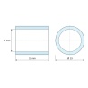 Desen cotat 15 mm, Distanțier neted din alamă nichelată cu plumb Ø10,2x13mm pentru șurub M10