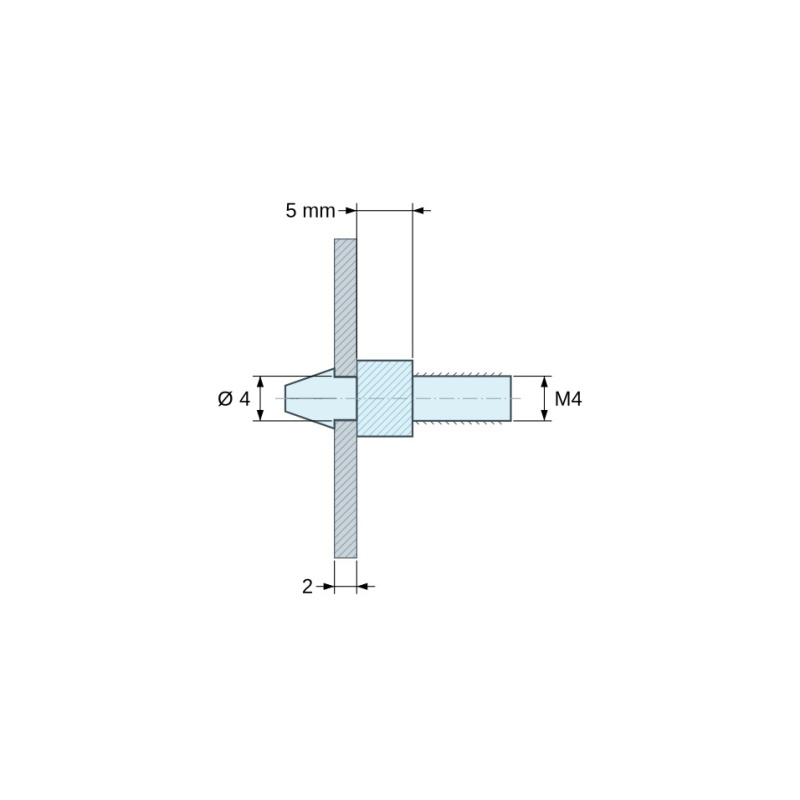 Suport clipsabil pentru placă electronică M4 Plastic PA6.6