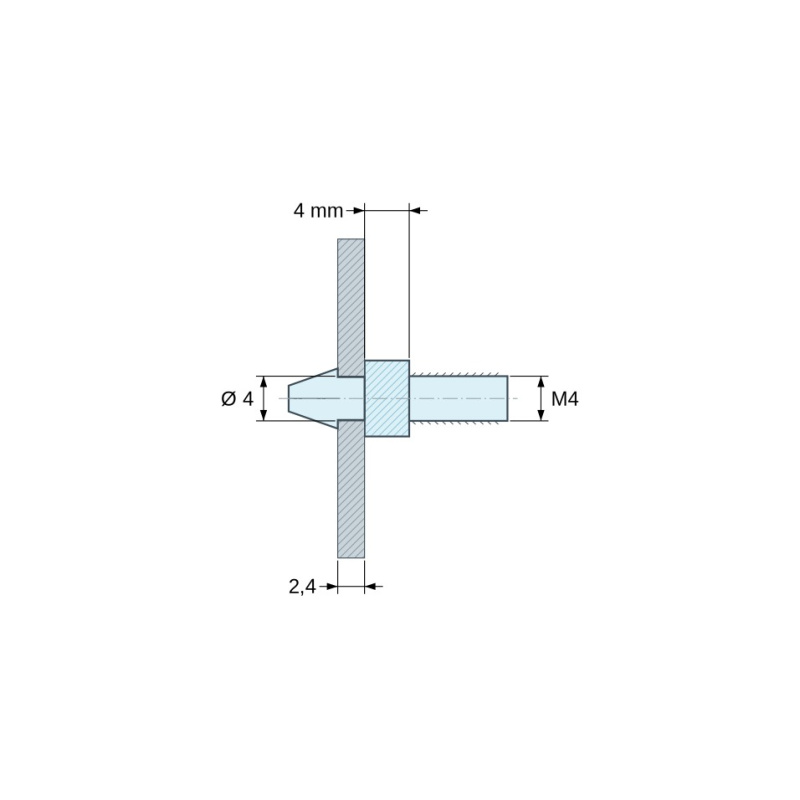 Suport clipsabil pentru placă electronică M4 Plastic PA6.6