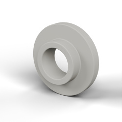 Bucșă de izolare cu flanșă Ø4,2x10mm, umăr jos Ø5,9mm, poliamidă PA6 naturală UL94-V2