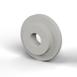 Bucșă de izolare cu flanșă Ø4,2x15mm, umăr jos Ø9,9mm, poliamidă PA6 naturală UL94-V2