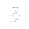 Desen cotat 2 mm, Bucșă de izolare cu flanșă Ø4,1x10mm, umăr înalt Ø7mm, poliamidă PA6.6 neagră armată cu fibră de sticlă UL94-HB