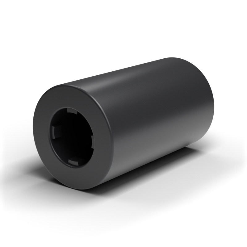 Distanțier neted cu autoreținere, PA6.6 negru, UL94-V2, Ø2,2 × 4 mm, pentru șurub M2