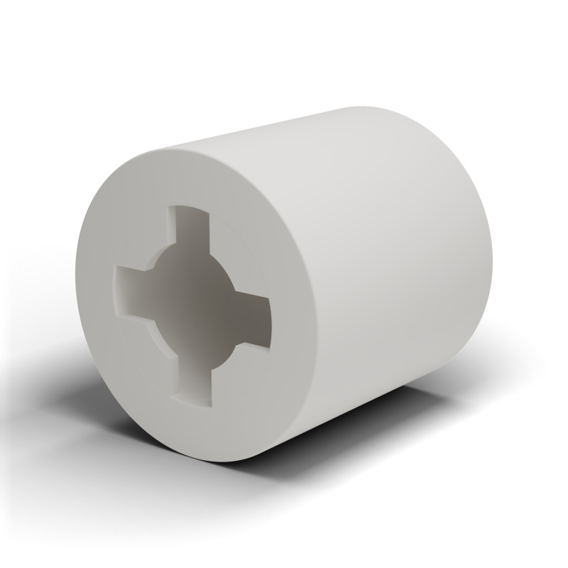 Distanțier neted cu autoreținere, PA6.6 natural, UL94-V2, Ø6,1 × 9,5 mm, pentru șurub M6