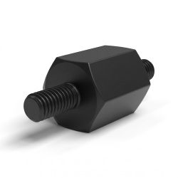 Šesťhranný dištančný stĺpik s vonkajším/vonkajším závitom, plastový polyamid PA6.6 M3 - 8 mm cez plochy