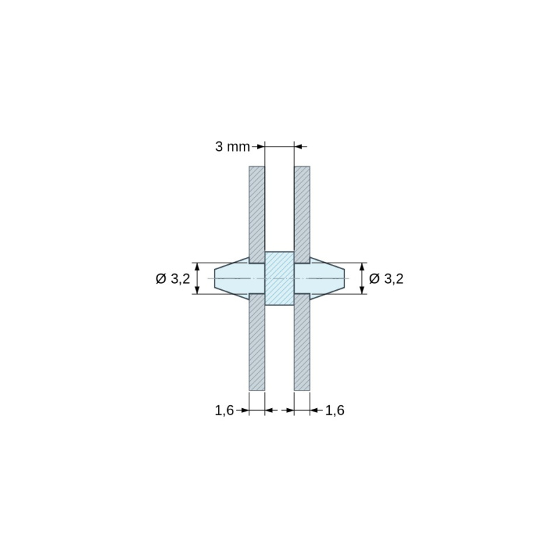 Zacvakávací držiak dosky plošných spojov Plast PA6.6