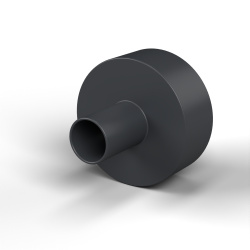 Izolačné puzdro s prírubou Ø3x10mm, vysoké osadenie Ø3,4mm, čierny polyamid PA6.6 vystužený sklenenými vláknami UL94-HB