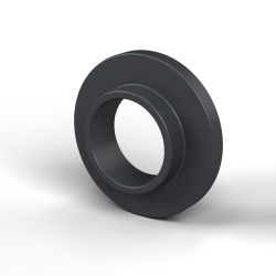 Izolačné puzdro s prírubou Ø5,2x10mm, nízke osadenie Ø6,2mm, čierny polyamid PA6.6 vystužený sklenenými vláknami