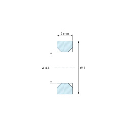 Gladka distančna puša z ugrezom na obeh straneh, PA6 GV25 črna UL94-HB, Ø4,1/7 mm, M4