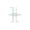 Måttsatt ritning 7,9 mm, Dubbelsidigt snäppfäste för kretskort, PA6.6-polyamid, naturfärgad, UL94-V0, PCB Ø4/1,6 mm / CH Ø4,8/0,8–2 mm