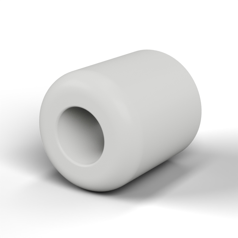 Slät keramisk distans C221 Ø2,8x6mm, en rundad ände