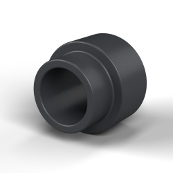 Distanshylsa med ansats PA6-GF Ø3,5×6 mm, ansats Ø4,6×2 mm, för M3, UL94-HB