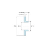 Måttsatt ritning 3,5 mm, Isolerbussning med fläns Ø6,1x15mm, låg ansats Ø7,9mm, naturfärgad PA6-polyamid UL94-V2